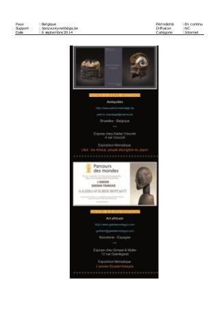 Pays : Belgique Périodicité : En continu
Support : Sanza.skynetblogs.be Diffusion : NC
Date : 6 septembre 2014 Catégorie : Internet
 