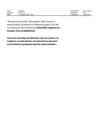 Pays : Suisse Périodicité : En continu
Support : Bilan.ch Diffusion : NC
Date : 13 septembre 2014 Catégorie : Internet
 