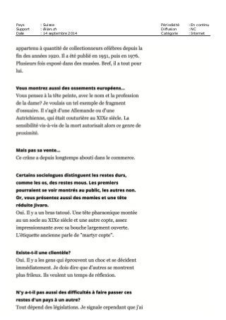 Pays : Suisse Périodicité : En continu
Support : Bilan.ch Diffusion : NC
Date : 14 septembre 2014 Catégorie : Internet
 