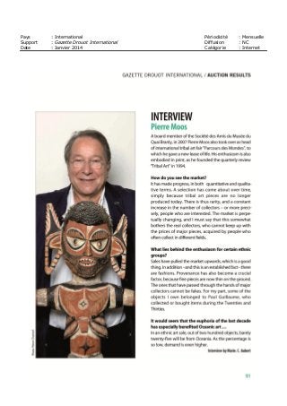 Pays : International Périodicité : Mensuelle
Support : Gazette Drouot International Diffusion : NC
Date : Janvier 2014 Catégorie : Internet
 