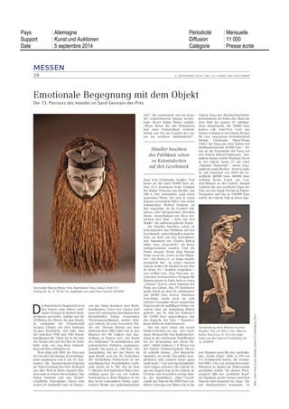 AGENCE FRANCE PRESSE MONDIALES
11/15 PLACE DE LA BOURSE
75061 PARIS CEDEX 02 - 01 40 41 46 46
08 SEPT 14
Quotidien Paris
Surface approx. (cm²) : 2103
Page 5/5
TRIBALART
4174621400504/XMB/OTO/4
Tous droits réservés à l'éditeur
98, rue Didot, XlVe arrondissement
PARIS - 09hOO - Exposition WAVE et table ronde sur le therme "L'ingéniosité
collective au service de l'individu et de l'économie de demain" - Parc de la Villette - 211
avenue Jean Jaurès 75019 Paris - Parc de la Villette - - 75019
PARIS - 09h30 - Conférence de presse de la Caisse nationale des allocations
familiales sur le bilan de la première année de la convention d'objectifs et de gestion
2013-2017 - Café Le Procope - 13 rue de l'Ancienne Comédie - 75006
ENVIRONNEMENT
PARIS - Forum mondial Convergences sur le thème "Objectif 2030 : co-construire
le monde de demain" - Palais Brongniart - place de la Bourse 75002
PARIS - 09hOO - Récolte du miel du Centre Beaugrenelle sur la plus grande
toiture végétalisée de Paris - Beaugrenelle Paris - 12, rue Linois 75015 PARIS - 09h30 -
Petit déjeuner de presse de l'Office national de la chasse et de la faune sauvage - Fondation
François Sommer pour la chasse et la nature - 60 rue des Archives 75001
PARIS - 16hl5 - Audition de Ségolène Royal sur la loi de transition énergétique et
croissance verte - Assemblée nationale - 101 rue de l'Université 75007
SCIENCES
MERIGNAC - DAV Show, "salon de référence" des drones civils
CULTURE
PERPIGNAN - 26e Festival international du photojournalisme, Visa pour l'image
2014 (jusqu'au 14)
PARIS - 19e édition du festival de Jazz de La Villette - 75019 Paris (jusqu'au 14)
CHATENAY-MALABRY - 13e festival du film, Paysages de cinéastes (jusqu'au 13)
DEAUVILLE - 40e édition du Festival du cinéma américain (jusqu'au 13)
PARIS - Paris Design Week, tour d'horizon des talents émergents de la création
design - Docks - Cité de la Mode et du Design - 34 quai d'Austerlitz 75013 (jusqu'au 13)
PARIS - 09hOO - Conférence de presse de rentrée de Radio Classique - Elephant
Paname - 10, rue Volney 75002
PARIS - IlhOO - Présentation de la première partie de saison 2014-2015 du
théâtre privé - Théâtre de Paris - 15 rue Blanche 75009
PARIS - Parcours des mondes, le salon international des arts premiers - Quartier
des Beaux-Arts à Saint-Germain-des-Prés 75006
afp
 