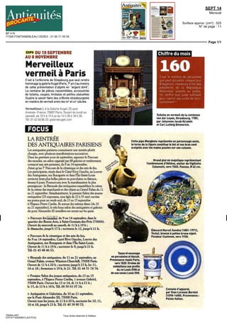 Retombées presse 2014
Supports Dates Diffusion
CITATIONS A L’ANNEE (SUITE)
Connaissancedesarts.com 3 mai 2014 NC
Blogs.votreargent.fr 25 septembre 2014 NC
 