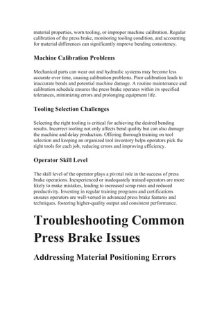 Press Brake Risk Assessment Example Press Brake Operation: Challenges and Safety Best Practices | DOCX