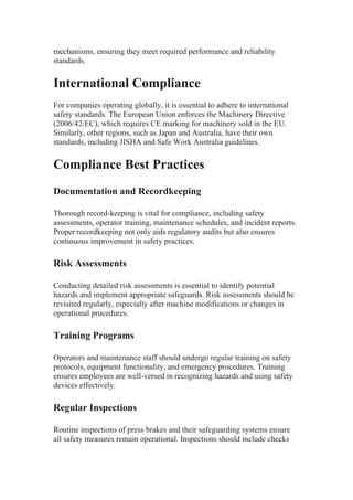 Press Brake Risk Assessment Example Press Brake Safety: Best Practices and Compliance | DOCX
