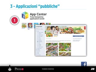 3 - Applicazioni “pubbliche”

 1




                  FACEBOOK MARKETING
                                       28
 