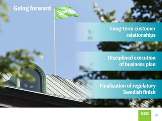Going forward
Long-term customer
relationships
Disciplined execution
of business plan
Finalisation of regulatory
Swedish finish
15
 