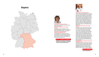 Bayern

                                                                  Was bedeutet Ihre Arbeit für Sie?
                                                                  „Arbeit ist für mich grundsätzlich etwas Posi-
                                                                  tives. Zu arbeiten bedeutet doch, dass man das
                                                                  Talent, das man mitbekommen hat, entfalten
                                                                  kann. Jeder Mensch kann irgendetwas beson-
                                                                  ders gut. Wenn er diese Begabung in den dafür
                                                                  passenden Beruf einbringt, bekommt das Ta-
                                                                  lent des Einzelnen einen übergeordneten Sinn:
                                                                  Es wird für etwas Produktives zum Einsatz
                                                                  gebracht – etwas, das anderen zugutekommt.
                                                                  Wenn ein Bäcker gutes Brot backt, freuen sich
                                                                  die Kunden. Wenn ein Automechaniker sorg-
              Was bedeutet Ihre Arbeit für Sie?                   fältig arbeitet, trägt er zur Sicherheit auf den
              „Arbeit war und ist neben meiner Familie der        Straßen bei.“
              Inhalt meines Lebens.“                              Was bereitet Ihnen daran besondere
              Was bereitet Ihnen daran besondere                  Freude?
              Freude?                                             „Ich habe das Glück, einen Beruf auszuüben,
              „Der tägliche Kontakt mit Menschen. Die             der meinem Wesen entspricht. Der Beruf und
              tägliche Möglichkeit, Probleme und Konflikte zu     ich – das ist eins: Kochen ist meine Leiden-
              lösen und Herausforderungen zu stemmen.“            schaft. Wenn man etwas mit Leidenschaft
              Wie gehen Sie mit schwierigen                       tut, hat man auch die Kraft, dafür sein Bestes
              Phasen im Berufsleben um?                           zu geben. Man hat die Motivation, über sich
              „Das Wichtigste ist es, Ruhe zu bewahren,           hinauszuwachsen, Herausforderungen anzu-
              stets überlegt und im Bewusstsein der eigenen       nehmen. Man schaut nicht auf die Probleme,
              Verantwortung zu handeln. Dabei helfen mir          sondern sucht nach Lösungen. Wenn man eine
              meine tiefe Verwurzelung in der Religion und        Herausforderung angenommen und gemeistert
                                                                  hat, wird man mit dem Gefühl belohnt, dass
              mein festes Vertrauen in Gott.“
                                                                  man vor sich selbst nicht davongelaufen ist.
                                                                  Man hat etwas Neues gelernt und neue Erfah-
                   Dr. h.c. Charlotte Knobloch                    rungen gemacht.“
                   Präsidentin der Israelitischen Kultusgemein-   Wie gehen Sie mit schwierigen Phasen im
                   de München und Oberbayern und Vizepräsi-       Berufsleben um?
                   dentin des Jüdischen Weltkongresses            „Ich mag es, wenn man optimistisch eingestellt
                                                                  ist und nach vorn schaut: Jeder Tag ist eine neue
                                                                  Chance. In Amerika ist diese positive Haltung
                                                                  ausgeprägter als bei uns. Wenn mal etwas
                                                                  schiefläuft, rappelt man sich wieder auf und
                                                                  fängt von vorne an. Motto: „Niemals aufgeben!“

                                                                                       Alfons Schuhbeck
                                                                                       Koch und Unternehmer




16                                                                                                                    17
 