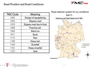 TMCpro: Presence and Future of Real Time Traffic Information