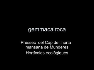 gemmacalroca Préssec  del Cap de l’horta  mansana de Munderes Hortícoles ecològiques 