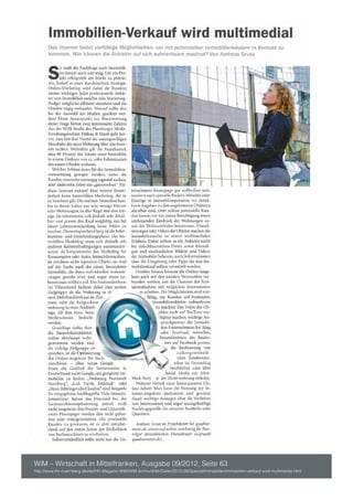 WiM – Wirtschaft in Mittelfranken, Ausgabe 09/2012, Seite 63
http://www.ihk-nuernberg.de/de/IHK-Magazin-WiM/WiM-Archiv/WIM-Daten/2012-09/Special/Immobilien/immobilien-verkauf-wird-multimedial.html
 