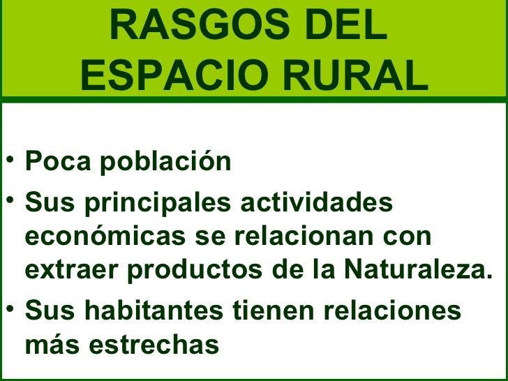 Espacio rural y hábitat rural Espacio rural y hábitat rural