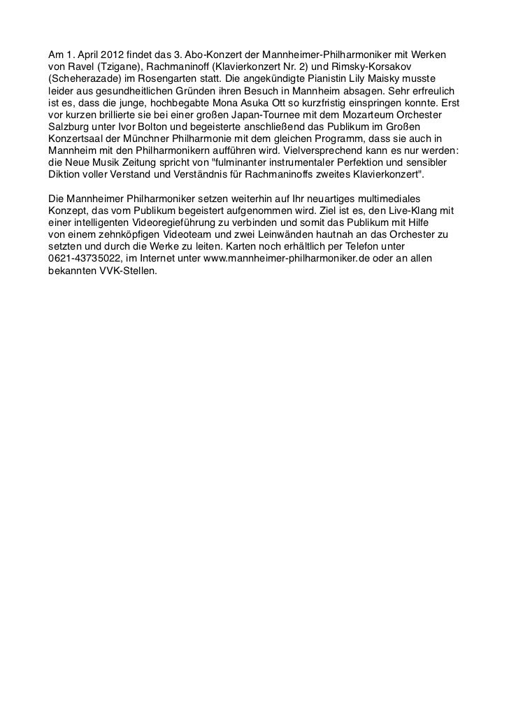 Pressemitteilung Mona Asuka Ott Vertritt Lily Maisky Pdf Classical pianist, born in munich in 1991. slideshare