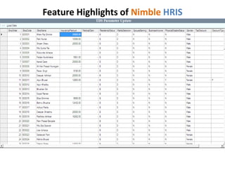 Feature Highlights of Nimble HRIS 
 