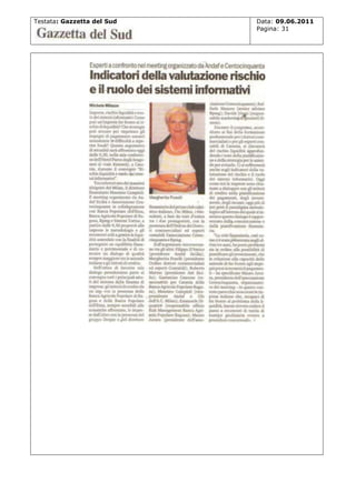 Testata: Gazzetta del Sud

Data: 09.06.2011
Pagina: 31

 