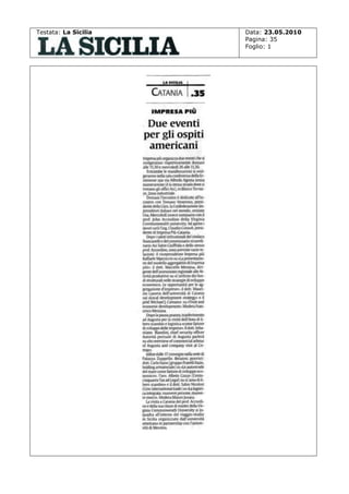 Testata: La Sicilia

Data: 23.05.2010
Pagina: 35
Foglio: 1

 