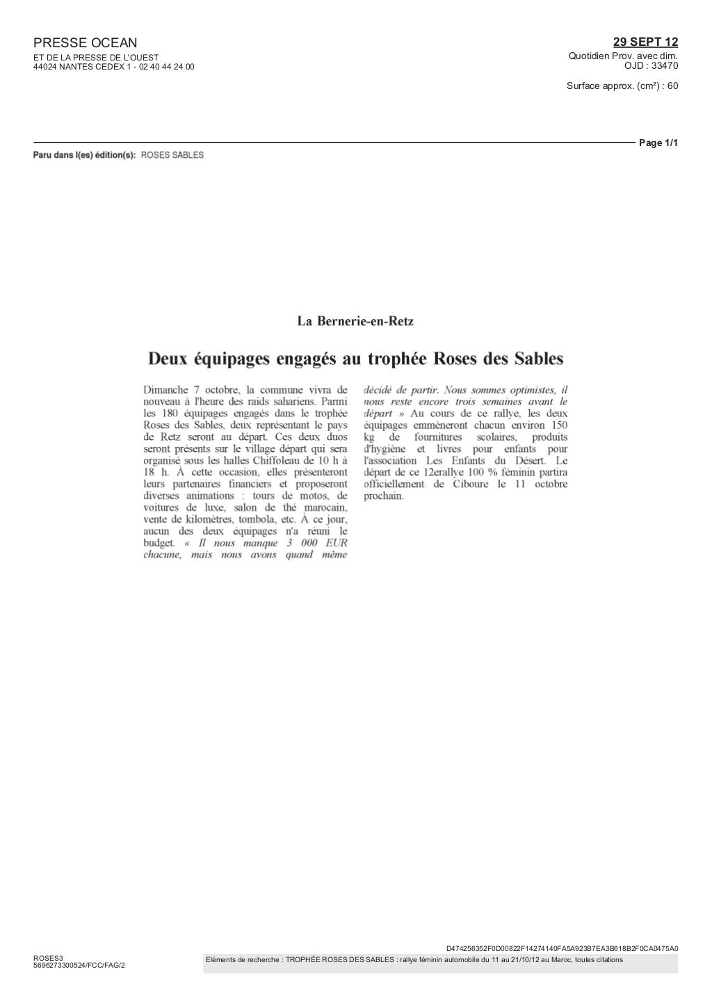 Presse Régionale RDS 2012