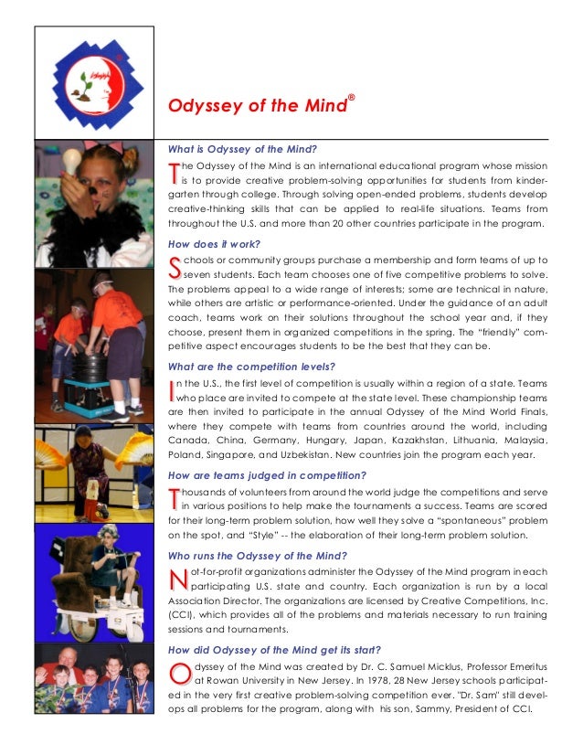 Odyssey of the Mind Press kit