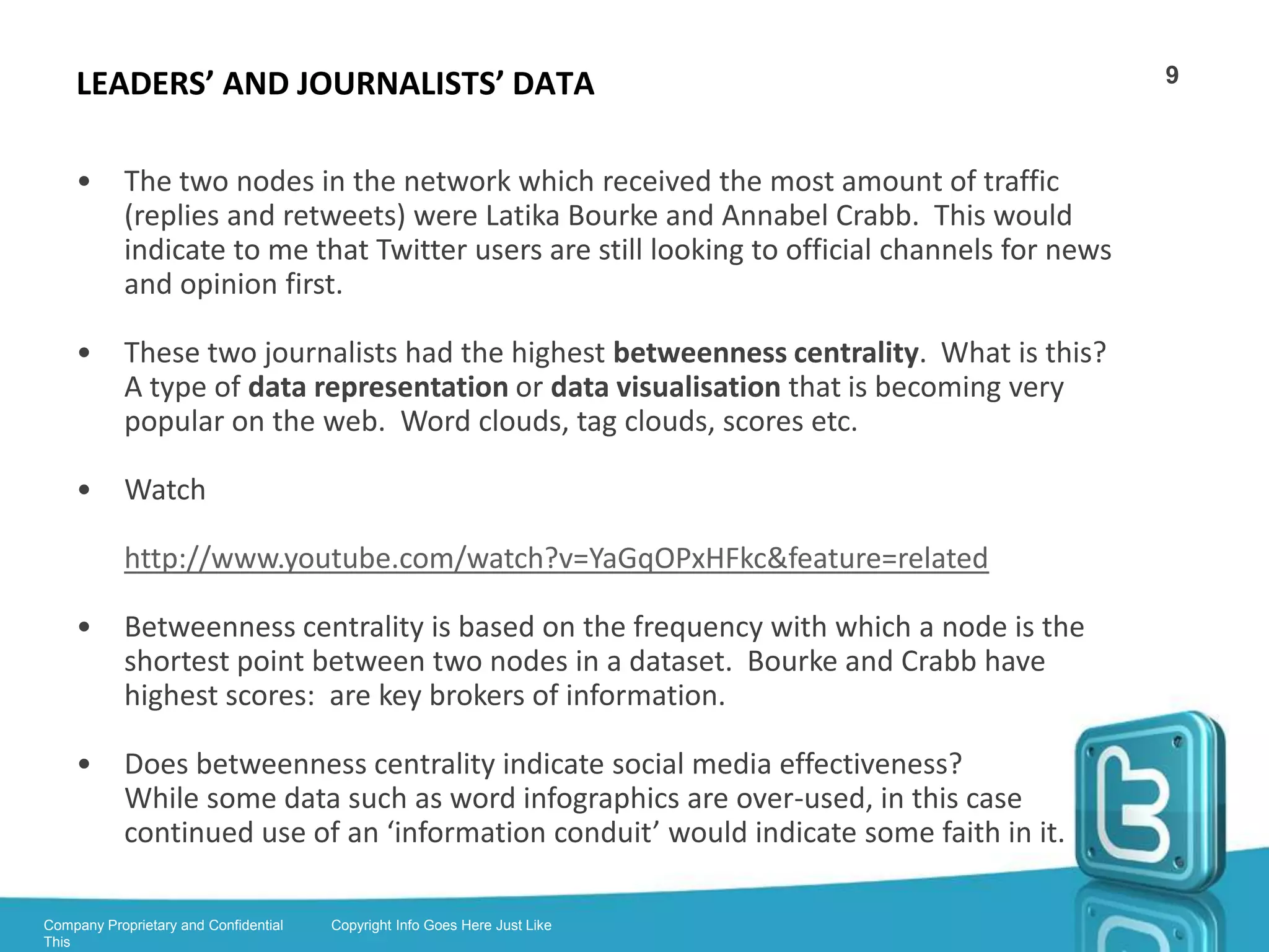 HEY ‘TRENDING’ SOUNDS A BIT LIKE MARKETING -                                    9

    #ausvotes AND TWITTER AS A SOCIAL RESEARCH TOOL


   •      Visit: Twitter followers for sale on ebay

          http://www.ebay.com.au/sch/i.html?_from=R40&_trksid=p3984.m570.l1313&
          _nkw=twitter+followers&_sacat=See-All-Categories

   •      Can they be used effectively?

   •      #ausvotes hashtag is the community for Australian political discussion.

   •      Visit: #ausvotes

          https://twitter.com/#!/search/?q=%23ausvotes&src=hash




Company Proprietary and Confidential   Copyright Info Goes Here Just Like
This
 