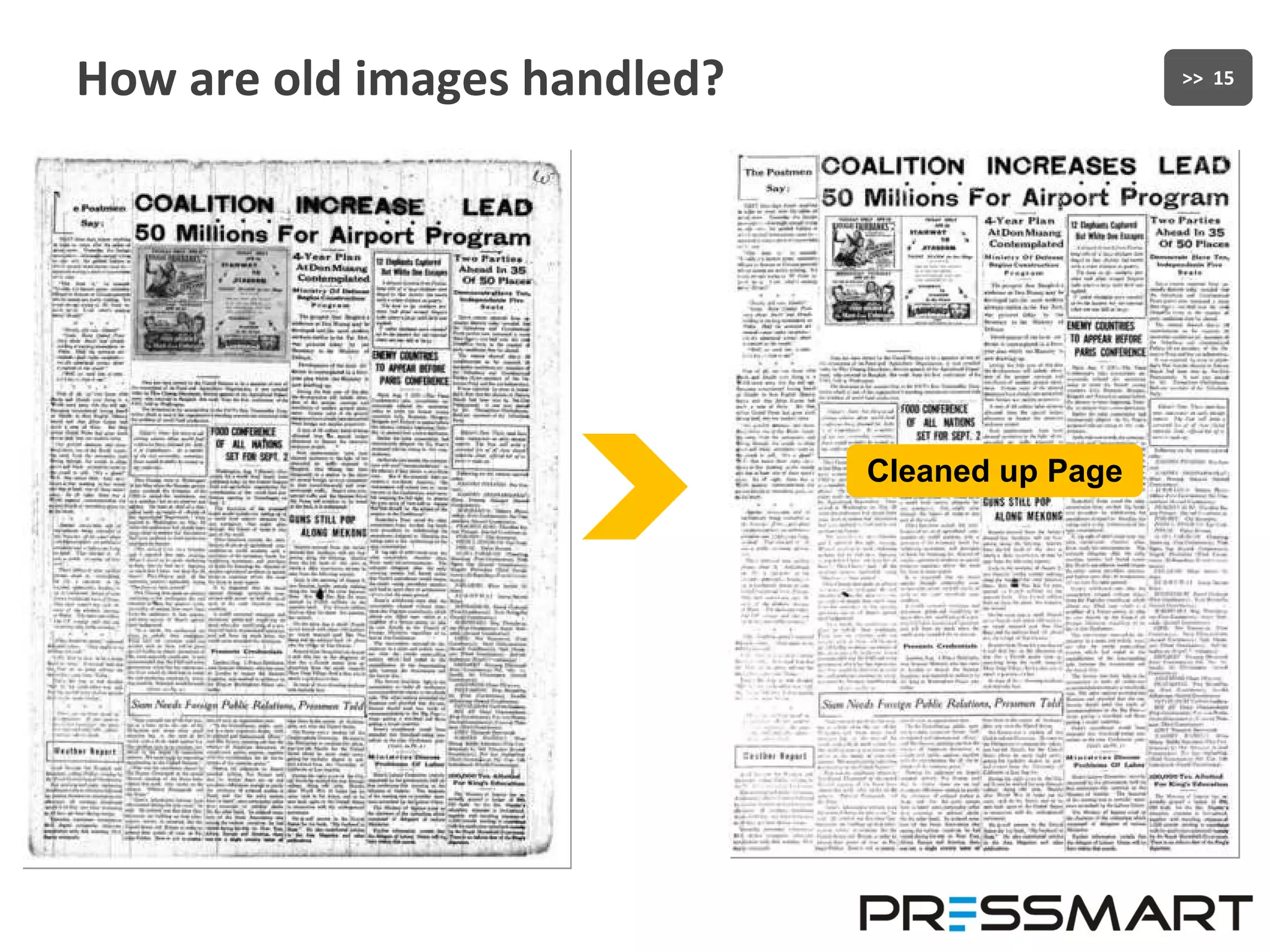How are old images handled? Cleaned up Page 