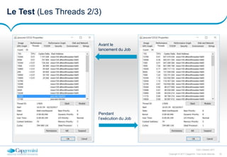 33Copyright © 2017 Capgemini. Tous droits réservés
CSD | Octobre 2017
Le Test (Les Threads 2/3)
Avant le
lancement du Job
Pendant
l’exécution du Job
 