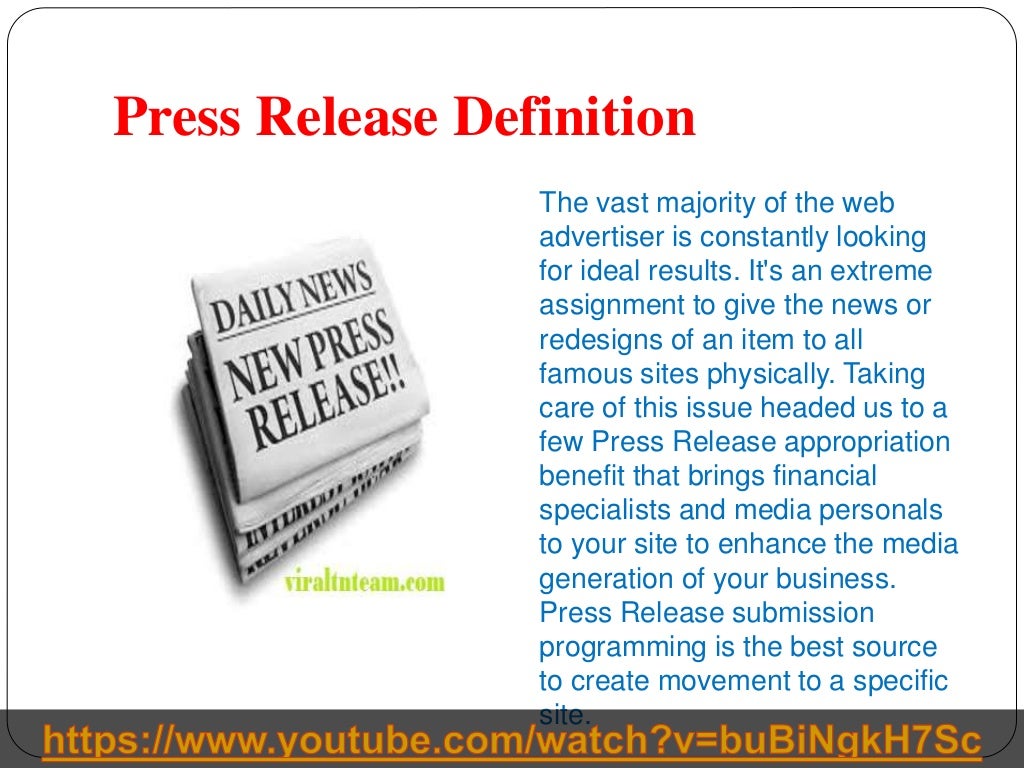 Press Release Definition