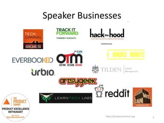 Speaker Businesses
http://productsummit.org 5
 