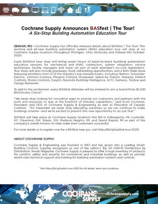 Cochrane Supply Announces BASfest | The Tour!