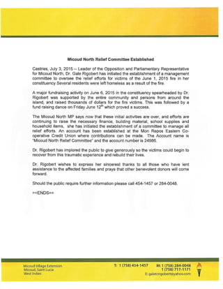 Press release   micoud north committee established