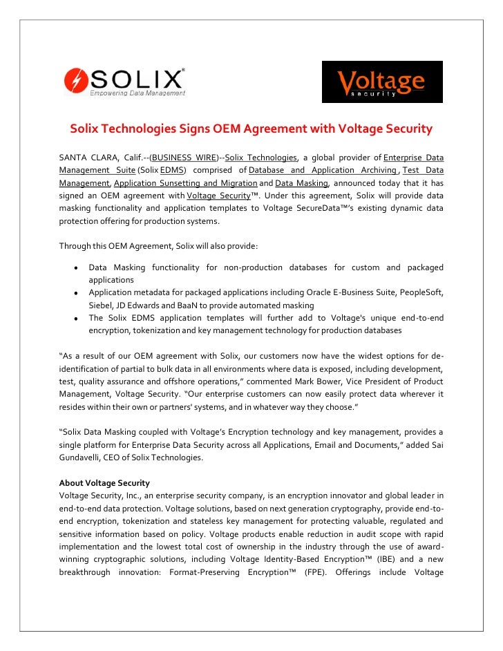 Oem Agreement Template