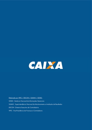 Elaborado por VIFIC / DECON / SUMAV / GESIG:
GESIG - Gerência Nacional de Informações Gerenciais
SUMAV - Superintendência Nacional de Monitoramento e Avaliação de Resultados
DECON - Diretoria Executiva de Controladoria
VIFIC - Vice-Presidência de Finanças e Controladoria
 