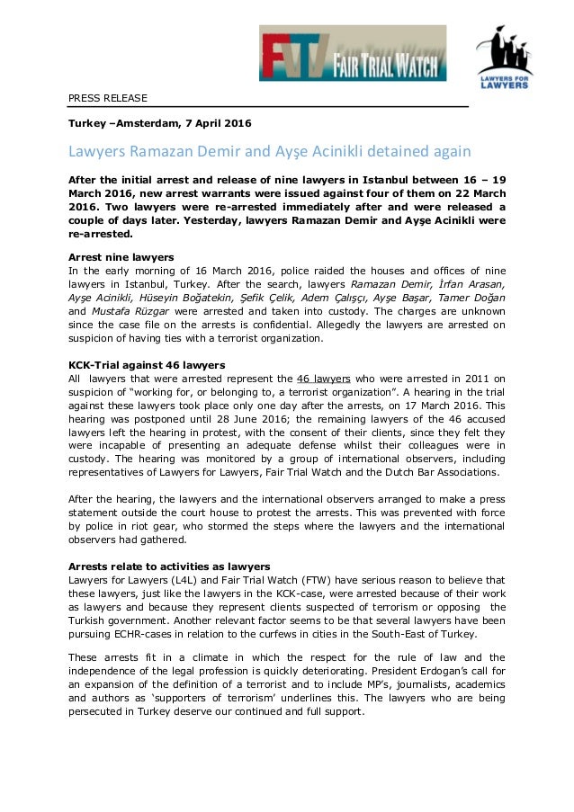 Ramazan Demir et Ayse Acinkli à nouveau détenus