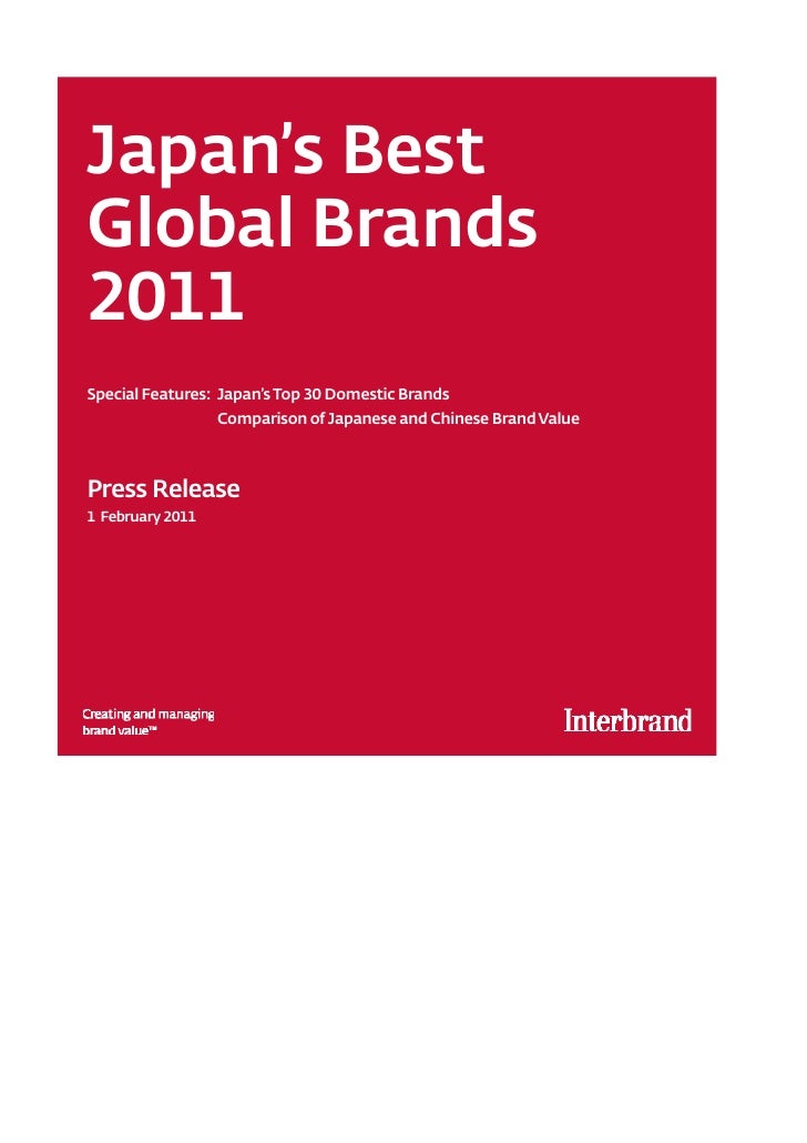 Interbrand top30 Japanese brands
