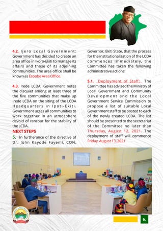 PRESS STATEMENT FROM THE DESK OF THE CHAIRMAN, LOCAL COUNCIL DEVELOPMENT AREAS (LCDA) IMPLEMENTATION COMMITTEE.