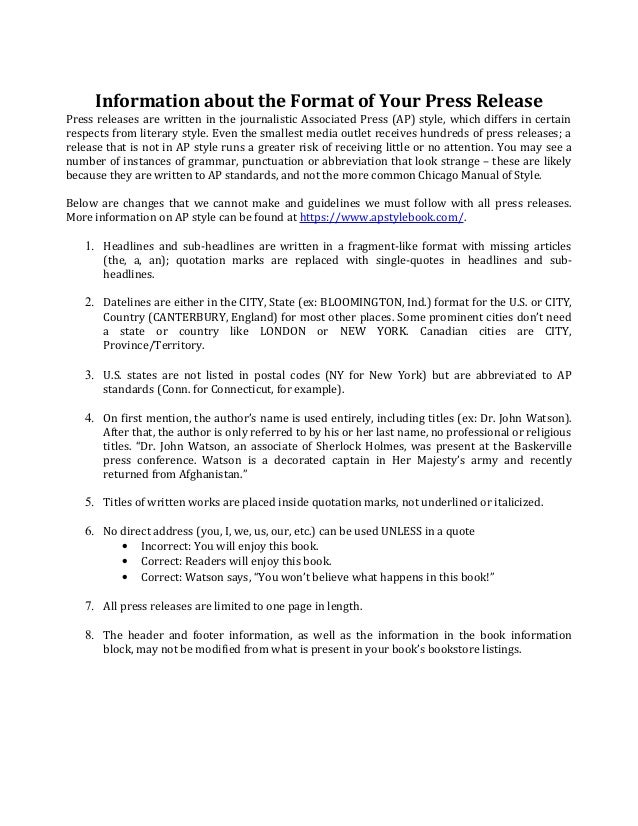 professional press release