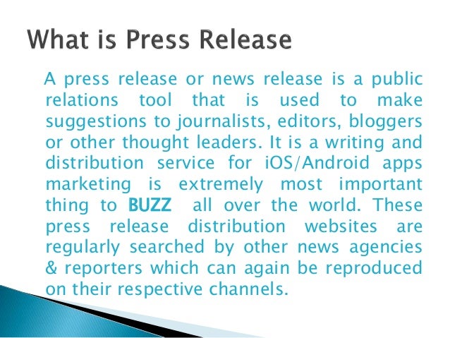 press release ppt what is press release