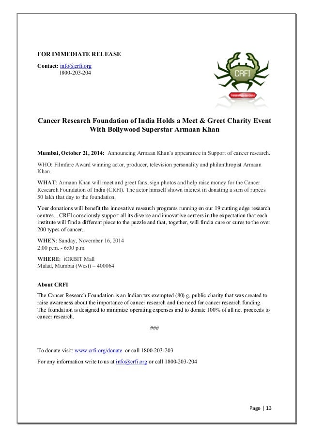 Sample Press Release Sample Press Release