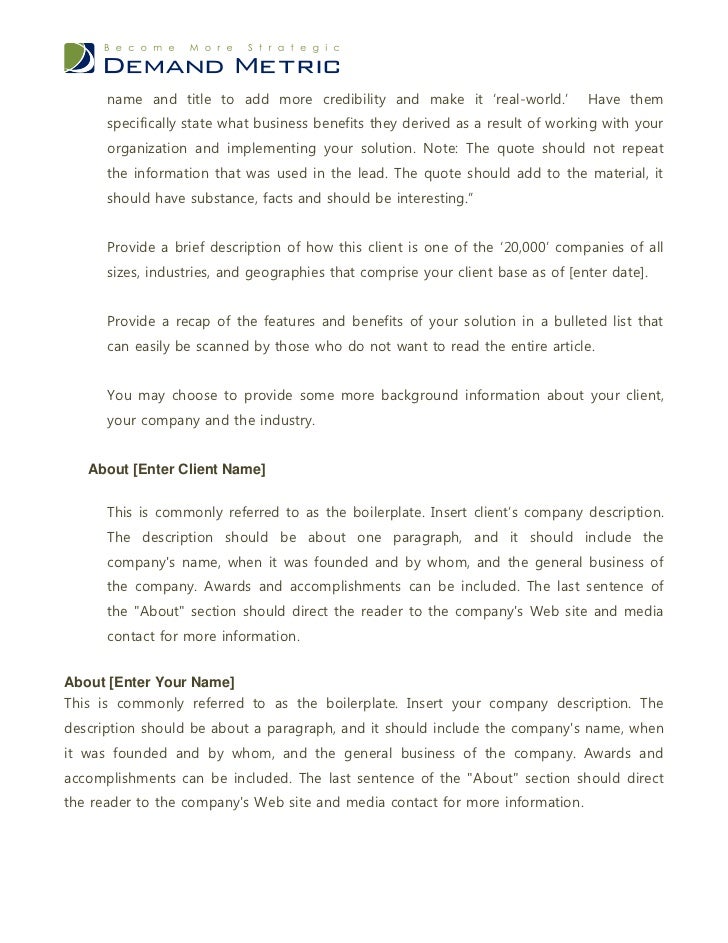 press release template