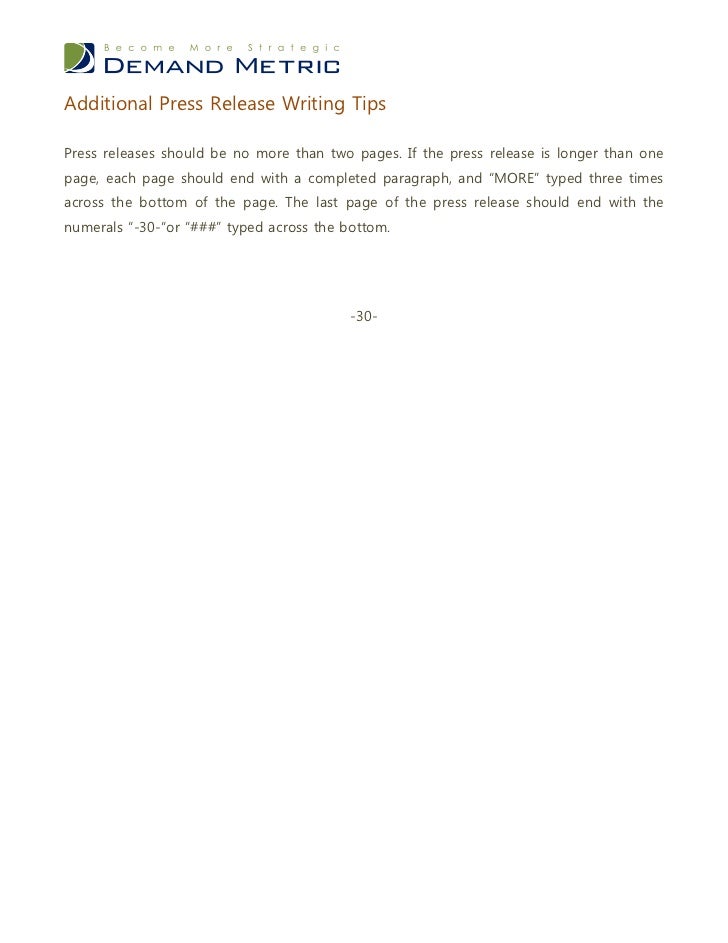 press release template