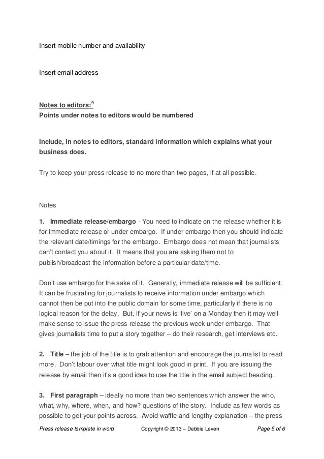 press release template word word press release template