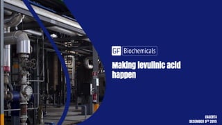 Making levulinic acid
happen
CASERTA
DECEMBER 9TH 2015
 