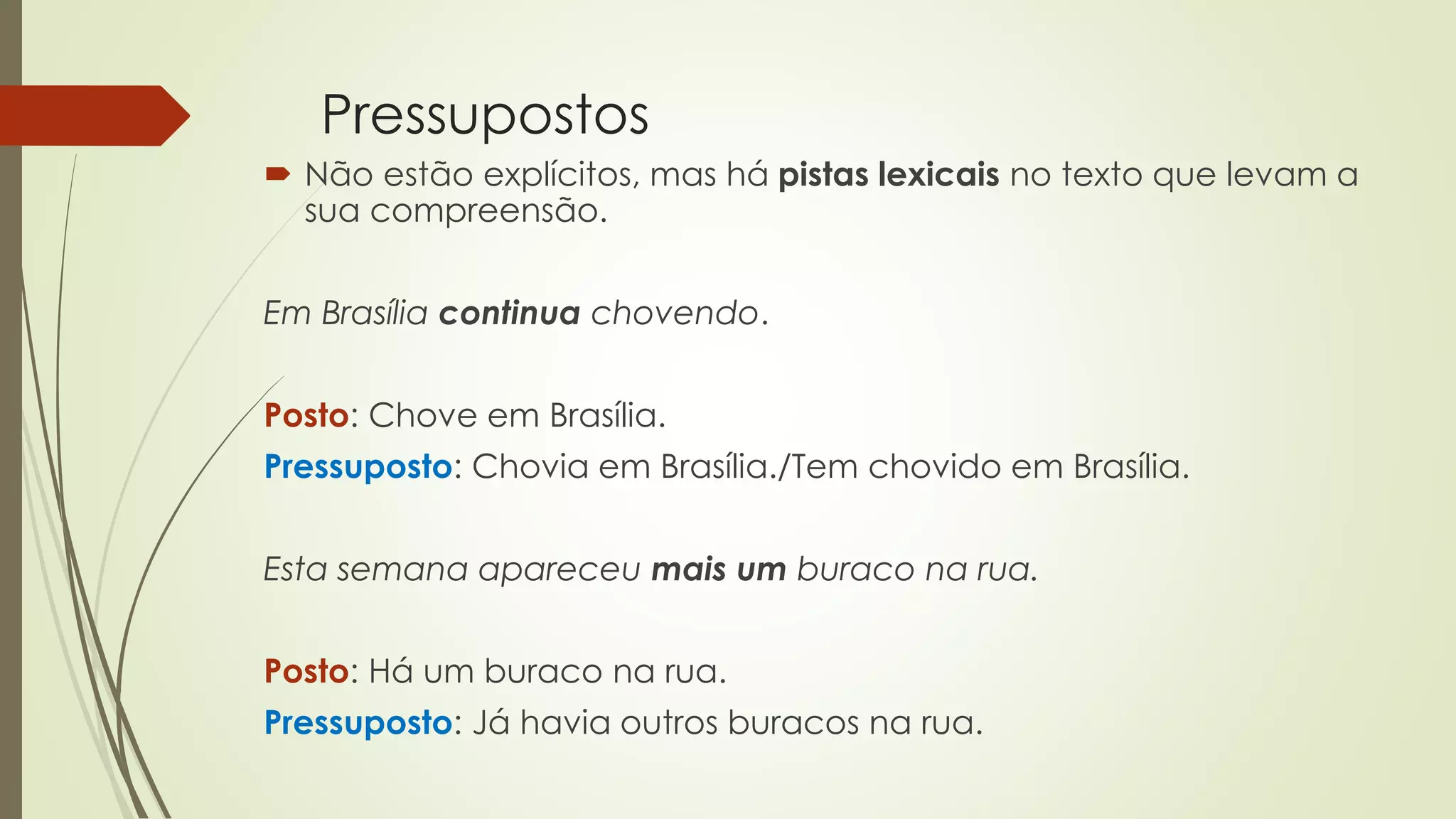Inferências - pressuposto e subentendido | PPTX