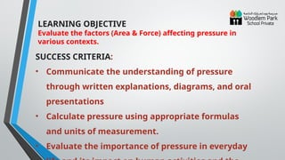 Pressure PHYSICS CHAPTER , PRESSURE pptx | PPTX
