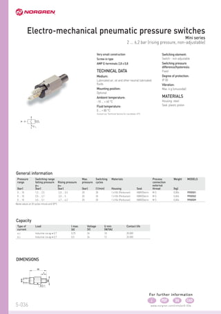 จำหน่าย Pressure Switch Norgren - นิวเมติก.com