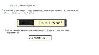 pressure and pascals law, matimatical calcultions | PPTX