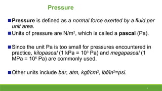 Pressure and fluid statics for Mechanical Engineer.pptx
