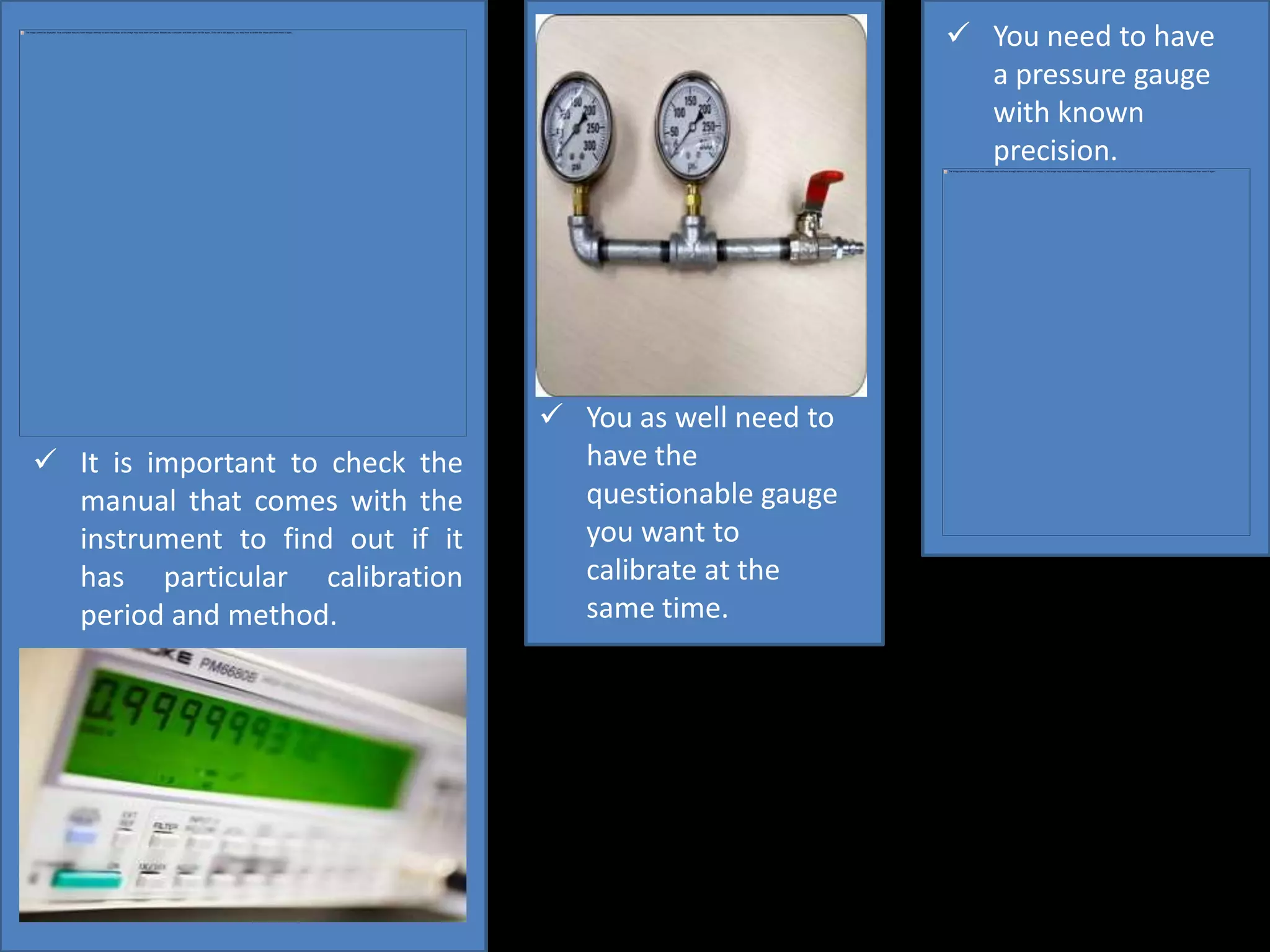 Pressure gauge calibration process PPT