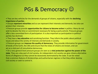 Pressure Groups and Democracy 2 | PPT | Free Download