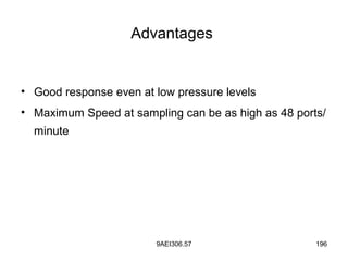 9AEI306.57 196
Advantages
• Good response even at low pressure levels
• Maximum Speed at sampling can be as high as 48 ports/
minute
 