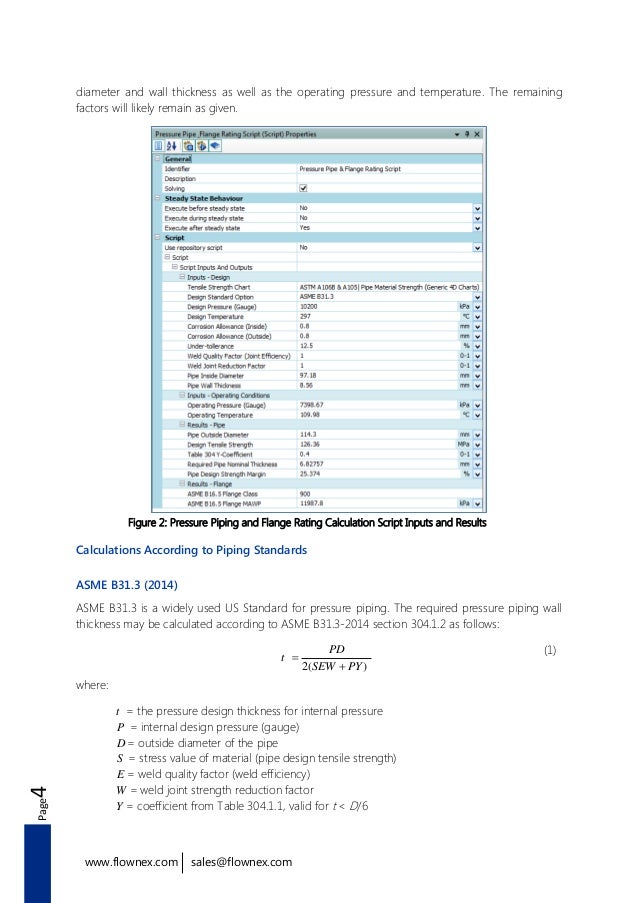 pressure piping thickness and flange rating calculation 2 material property chart