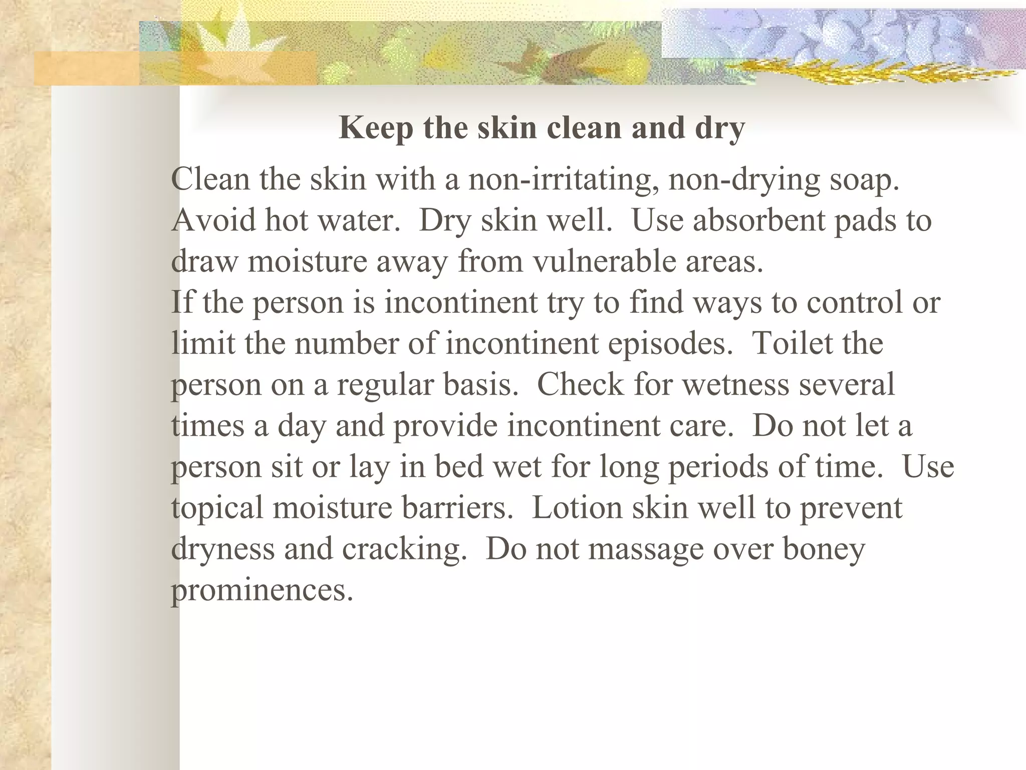 Pressure Ulcer Prevention & Skin Care | PPT